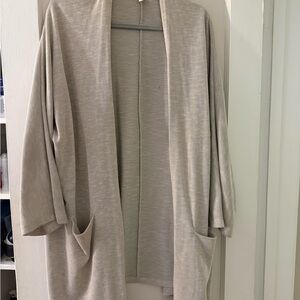 DONNI. Light Taupe Open-Front Women's Cardigan